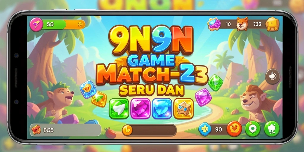 Tampilan gameplay <strong>9N9N</strong> yang penuh warna dan seru.