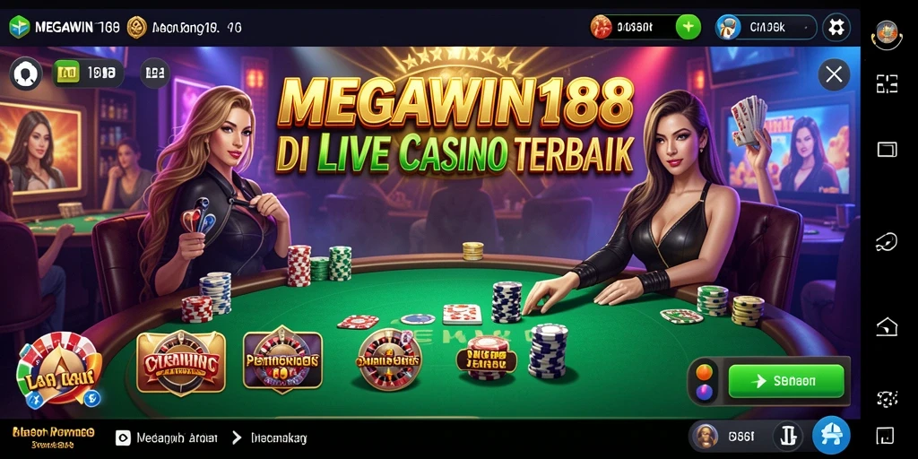 Tampilan menarik dari gameplay Live Casino di MEGAWIN188.