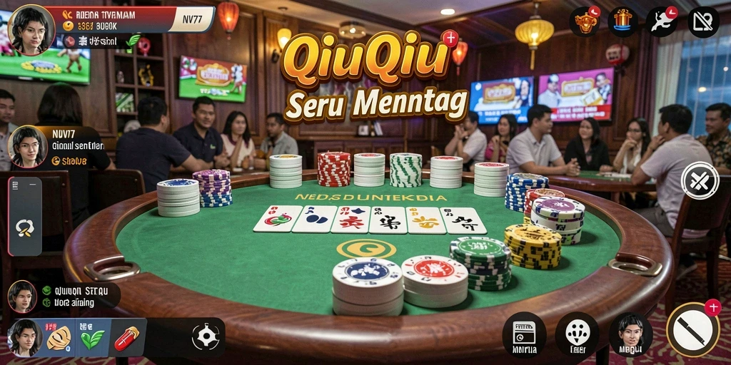 Screenshot gameplay NV77 yang menampilkan keseruan QiuQiu.