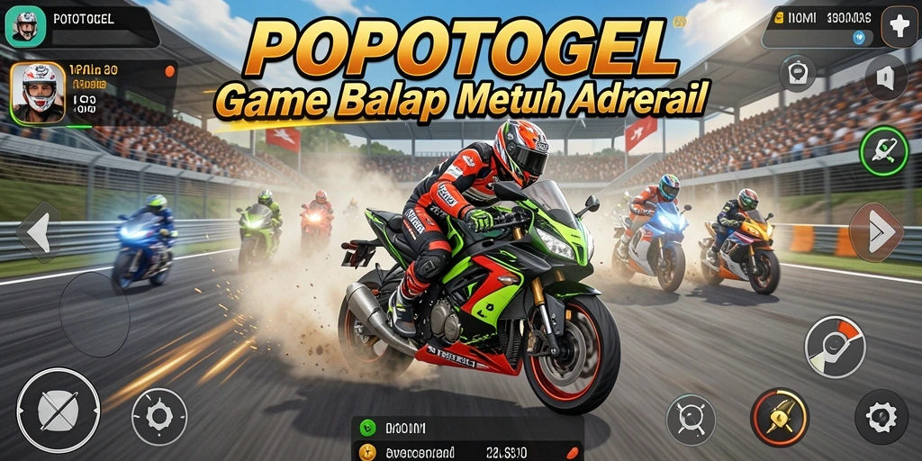 Gameplay seru balapan motor di track menantang.