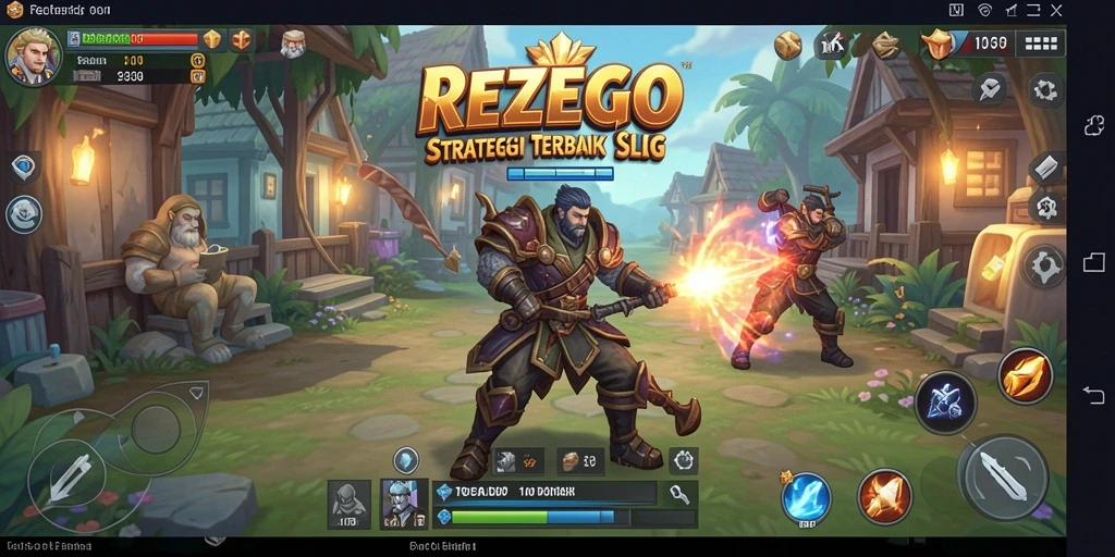 Tampilan gameplay REZEGO yang seru dengan pertempuran strategis.