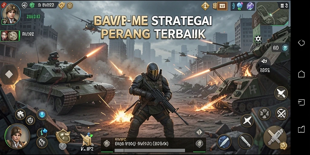 Screenshot gameplay RVIP2 dengan pertempuran epik dan strategi mendalam.