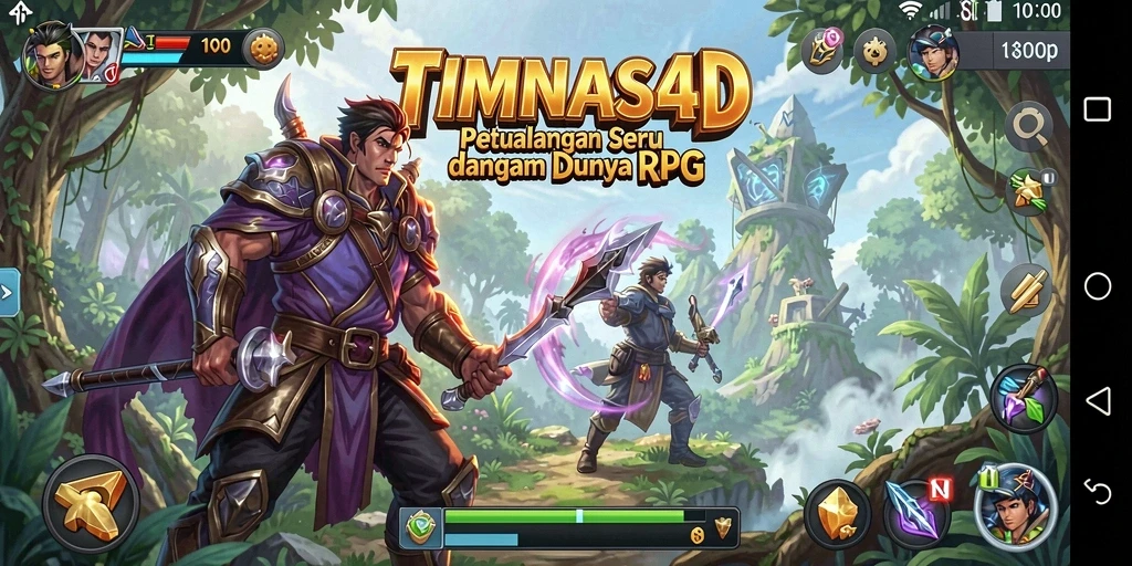 Screenshot gameplay menampilkan pertarungan epik di TIMNAS4D.