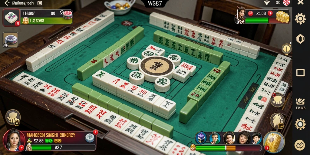 Screenshot utama WG87 menampilkan gameplay Mahjong yang menarik.